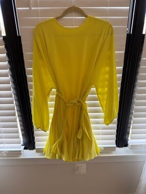 Gianni Bini Bright Yellow Mini Dress with Rope Tie